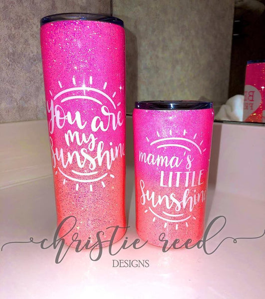 Mama Bear Glitter Tumbler Set - Mommy and Me – Christie Reed Designs