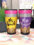 Glitter Pencil Tumbler - Personalized Teacher Gift