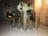Set of Personalized Bridesmaids Stemless Champagne Glasses