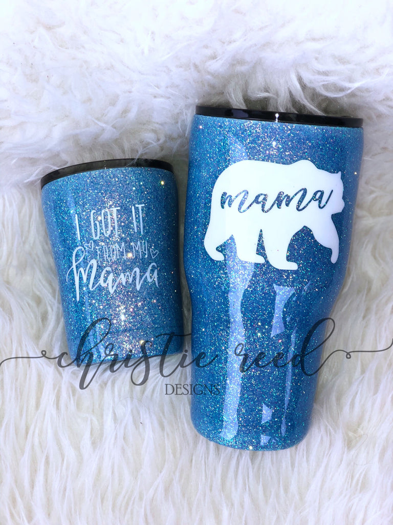 Mama Bear Glitter Tumbler Set - Mommy and Me – Christie Reed Designs
