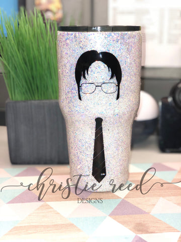 The Office - Dwight Schrute Glitter Tumbler - Schrute Farms - Dwight Quote