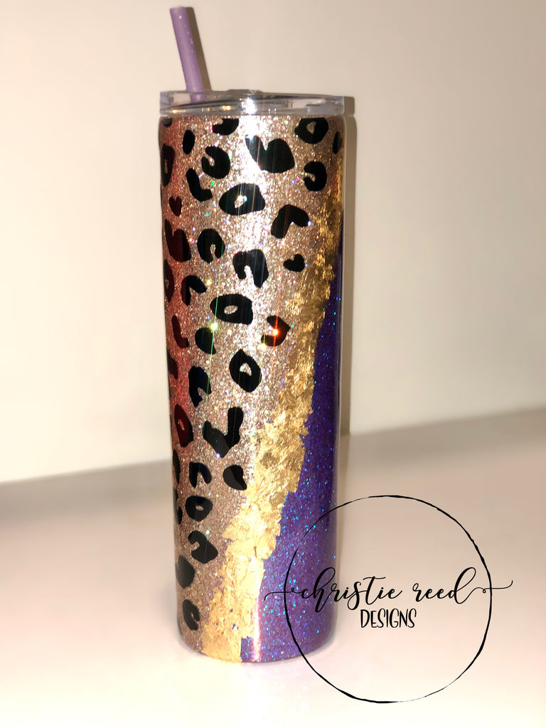 Leopard Striped Tumbler Cup – TheGlitterPress