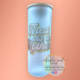Tired as a Mother - Retro - 25 oz. Glass Straight Tumbler w/ Bamboo Lid & Straw