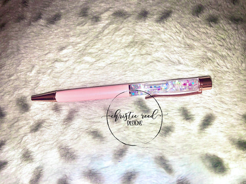 Glitter Shaker Ink Pen - Light Pink (Black Ink)
