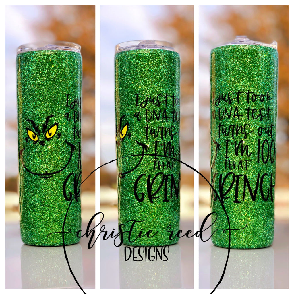 The Grinch Inspired Green Glitter Tumbler - Glitter Mug - Christmas Mo –  Christie Reed Designs