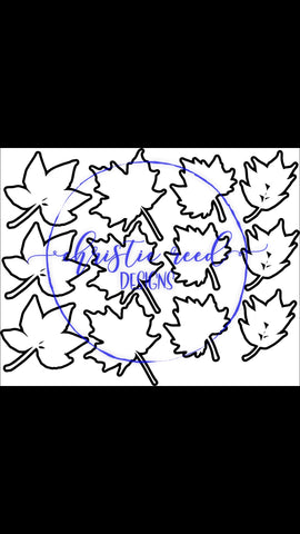 Fall Leaves Outline Cut File