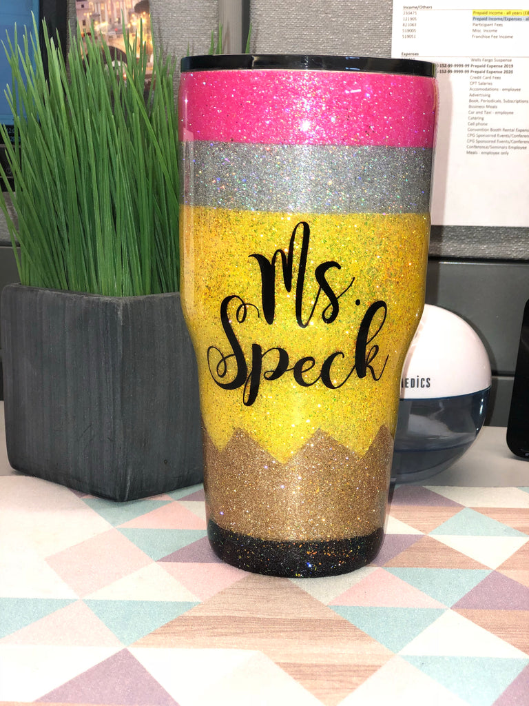 Teachers Personalized Large Coffee Mugs - Crayon Letter