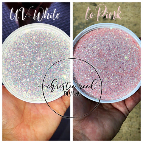 UV Glitter - White to Pink