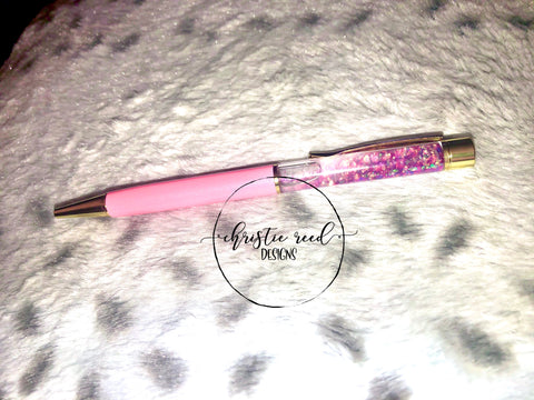 Glitter Shaker Ink Pen - Pink (Black Ink)