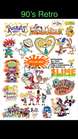 90’s Nickelodeon Waterslide Sheet - Digital File OR Full Printed Sheet